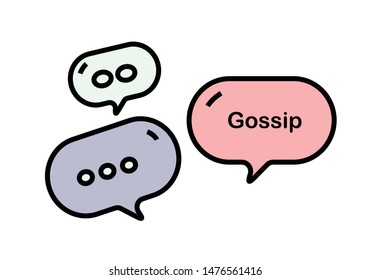 Vector illustration of Bubble Speech and Chat Symbol with words GOSSIP