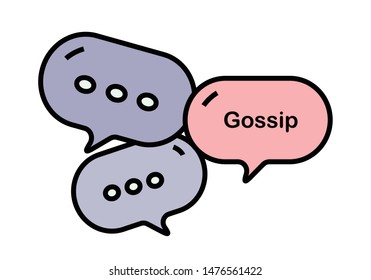 Vector illustration of Bubble Speech and Chat Symbol with words GOSSIP