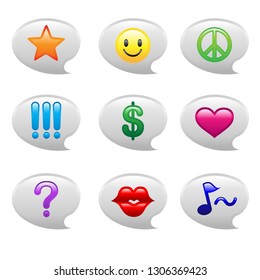 A vector illustration of Bubble Speech Icons