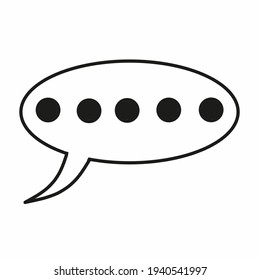Vector illustration of bubble text icon isolated on white background