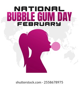 vector illustration for BUBBLEGUM DAY social media post background