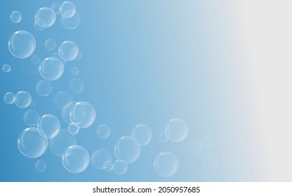Vector illustration of bubbles and blue background