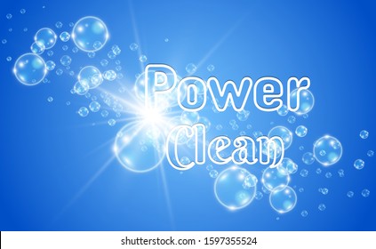 
Vector Illustration Of Bubbles From A Cleaning Or Washing Powder.