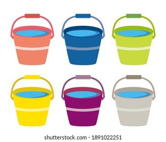 Vector illustration of bucket. Cleaning tool.