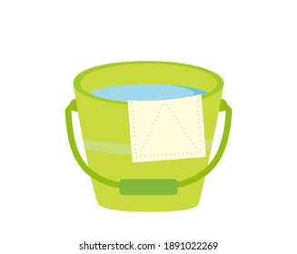 Vector illustration of bucket. Cleaning tool.