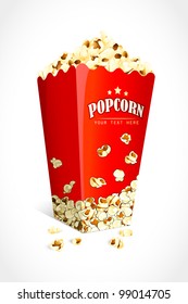 Vector Illustration Of Bucket Full Of Crunchy Pop Corn