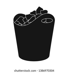 Vector illustration of bucket and ice logo. Set of bucket and crystal stock vector illustration.