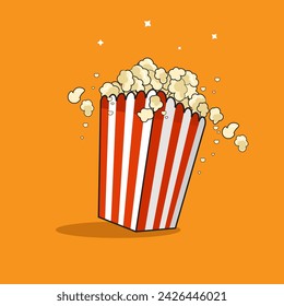 Vector illustration of bucket popcorn set , snack of movie time 