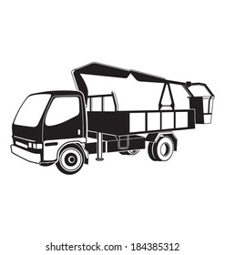 Vector Illustration Of Bucket Truck 