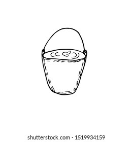 Vector illustration of a bucket of water. Suitable for all types of design.