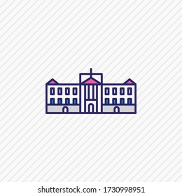 Vector illustration of buckingham palace icon colored line. Beautiful culture element also can be used as government icon element. svg