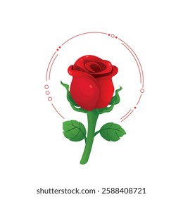 Vector illustration with a bud on a white background. Postcard, invitation, sticker. Casual style.