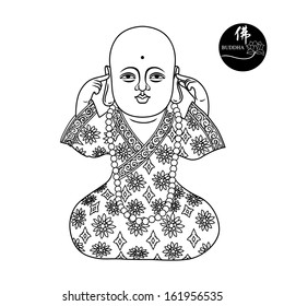 Vector illustration of buddha figure. 
