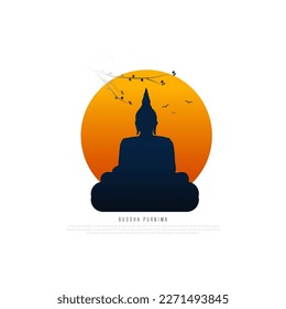 Vector illustration of buddha Purnima