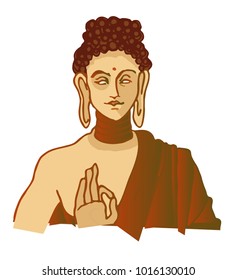 Vector Illustration Of Buddha Purnima Background. Buddha sitting in lotus position
Set of  meditating monks.  cartoon illustration on a white background. Outline Buddha figure is silhouetted in orange
