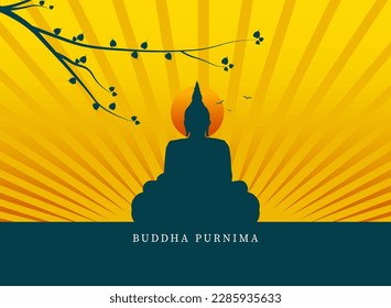 Ilustración vectorial de buddha Purnima o el día del barco