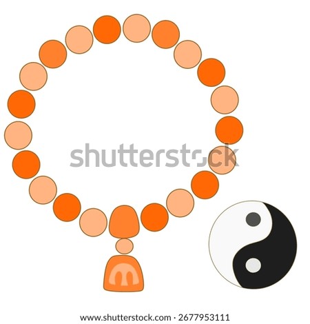 Vector illustration of a Buddhist necklace symbol, representing spirituality, meditation, and inner peace, ideal for logo design, cultural projects, religious icons, and decorative artworks.