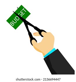 Vector Illustration for Budget Cutting, isolated on white
