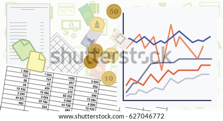 vector illustration budget financial monitoring designs stock vector