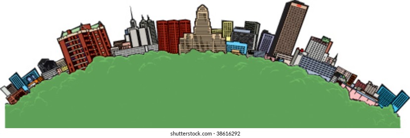 Vector illustration of Buffalo New York skyline.