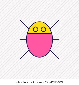 Vector illustration of bug icon colored line. Beautiful network element also can be used as computer virus icon element.