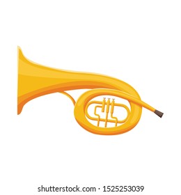 Vector illustration of bugle and trumpet symbol. Web element of bugle and wind Stock symbol for web.