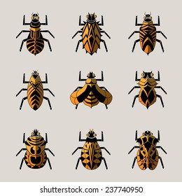 Vector illustration bugs set