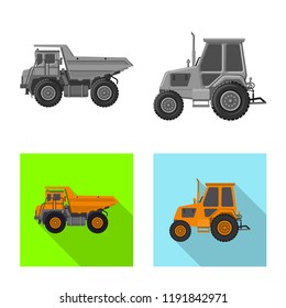 Vector illustration of build and construction icon. Set of build and machinery stock vector illustration.