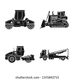Vector illustration of build and construction icon. Collection of build and machinery stock symbol for web.