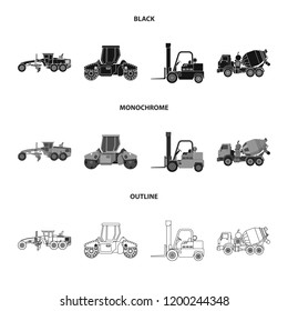 Vector illustration of build and construction icon. Set of build and machinery vector icon for stock.
