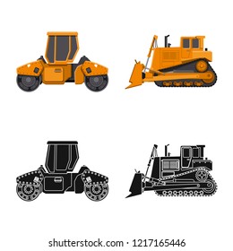 Vector illustration of build and construction icon. Set of build and machinery stock vector illustration.