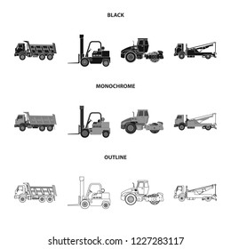 Vector illustration of build and construction icon. Collection of build and machinery vector icon for stock.