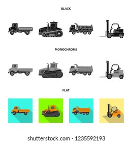 Vector illustration of build and construction icon. Collection of build and machinery stock vector illustration.