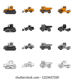 Vector illustration of build and construction icon. Set of build and machinery vector icon for stock.