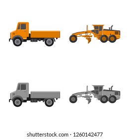 Vector illustration of build and construction icon. Set of build and machinery vector icon for stock.