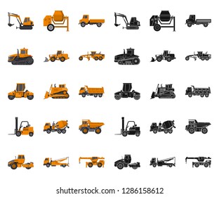 Vector illustration of build and construction icon. Collection of build and machinery stock symbol for web.