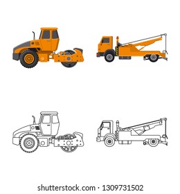 Vector illustration of build and construction icon. Set of build and machinery stock symbol for web.