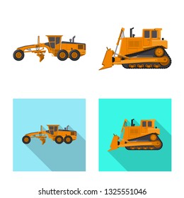 Vector illustration of build and construction icon. Set of build and machinery vector icon for stock.