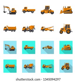 Vector illustration of build and construction icon. Set of build and machinery vector icon for stock.