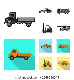 Vector illustration of build and construction icon. Collection of build and machinery stock symbol for web.