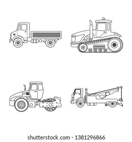 Vector illustration of build and construction icon. Collection of build and machinery stock vector illustration.