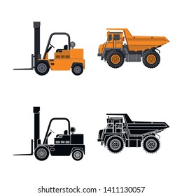 Vector illustration of build and construction icon. Collection of build and machinery vector icon for stock.