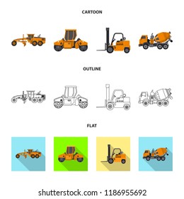 Vector illustration of build and construction logo. Set of build and machinery vector icon for stock.
