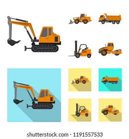 Vector illustration of build and construction logo. Collection of build and machinery vector icon for stock.