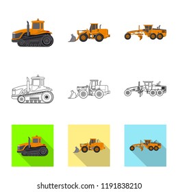 Vector illustration of build and construction logo. Set of build and machinery stock symbol for web.