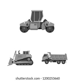 Vector illustration of build and construction logo. Collection of build and machinery stock symbol for web.