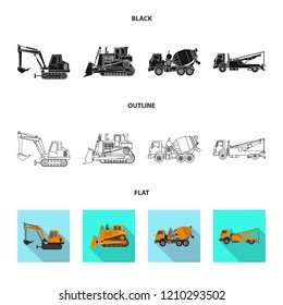 Vector illustration of build and construction logo. Collection of build and machinery stock symbol for web.