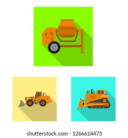 Vector illustration of build and construction logo. Collection of build and machinery vector icon for stock.