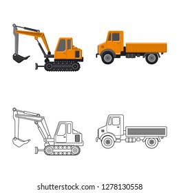 Vector illustration of build and construction logo. Set of build and machinery vector icon for stock.