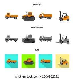 Vector illustration of build and construction logo. Collection of build and machinery vector icon for stock.